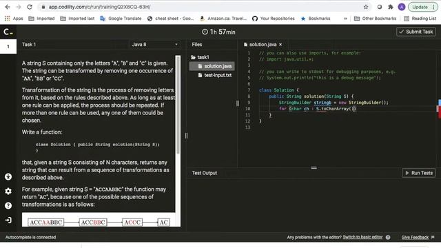 Interview, Java : Codility / Disappearing Pairs (Reduce a string containing instances of A, B, C) смотреть онлайн