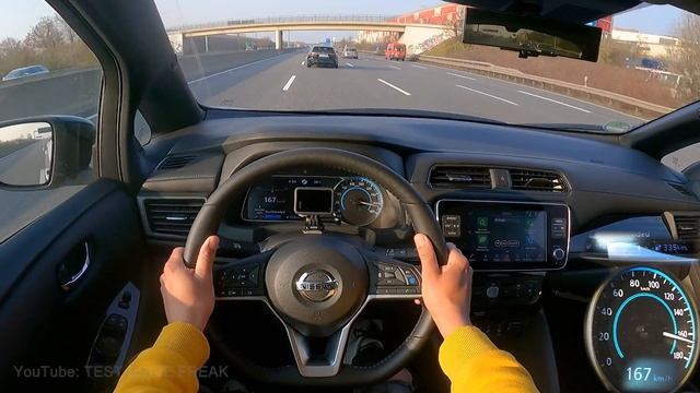 2022 Nissan LEAF E+ ZE1 Tekna 62 KWh 218 PS TOP SPEED AUTOBAHN DRIVE POV