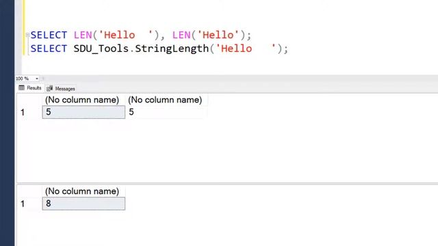 SDU Tools 113 String Length in T SQL (Works properly unlike LEN) смотреть онлайн
