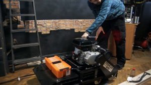 Заводим мотор после установки нового глушителя на мотобуксировщик.