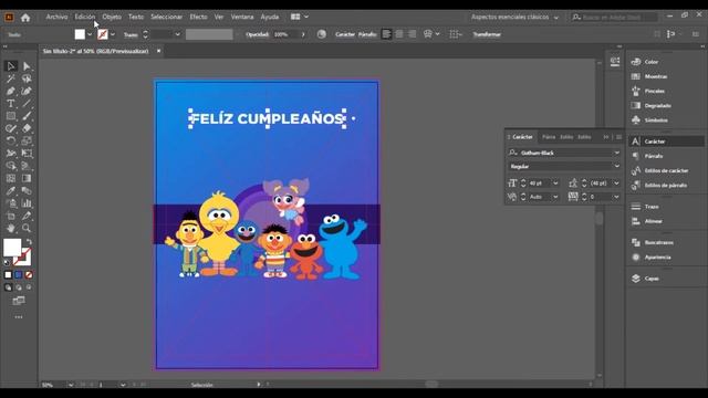 ?Tutorial Cómo hacer una tarjeta de cumpleaños digital paso a paso en Adobe illustrator 2020 gratis смотреть онлайн