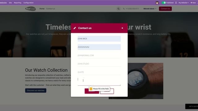 Easy Contact PopUP / Website get a quote popup / Quick enquiry form Odoo смотреть онлайн
