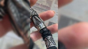 Браслет со Змеей и рунами из паракорда