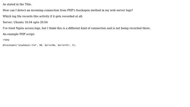DevOps & SysAdmins: How to detect PHP's fsockopen on your server logs? смотреть онлайн