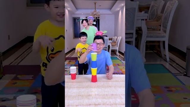 Glass Tower Game Challenge Family fun Games Lockdown Challenge Tik Tok Funny #shorts смотреть онлайн