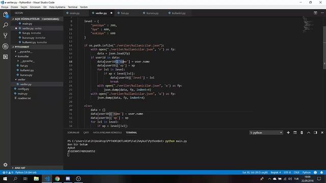 Discord.py Bot Yapımı : Bölüm 4 (Embed ve Level Sistemi) Part-2 / Rewrite смотреть онлайн