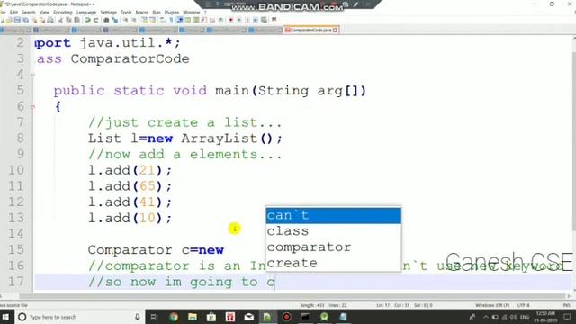 Java Collection and Generic | Comparator interface | Ganesh CSE смотреть онлайн