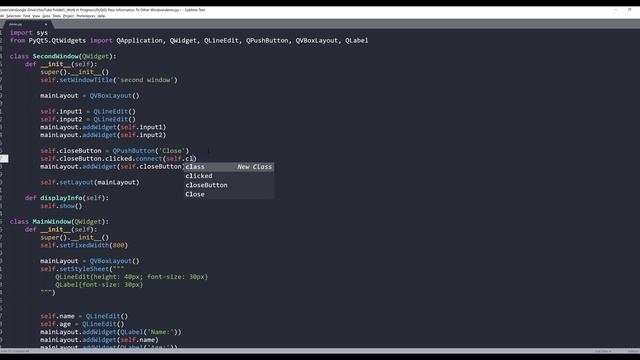 How to pass data from one window to another | PyQt5 Tutorial смотреть онлайн
