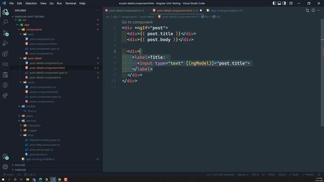 39. Create Post Details Component with the Activated Route - Angular Unit Testing смотреть онлайн