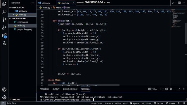 Space Invaders Clone Made With Pygame - Timelapse. смотреть онлайн