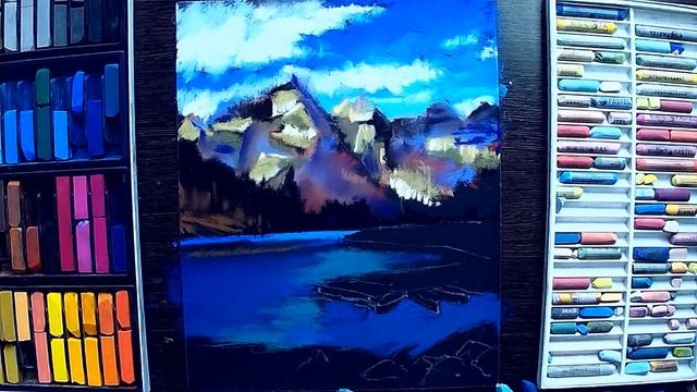 Горное озеро. Пастель & Наждачная бумага смотреть онлайн