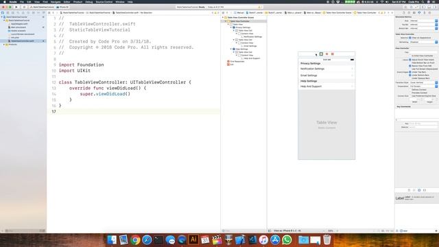 iOS Tutorial: Static Table View Cells смотреть онлайн