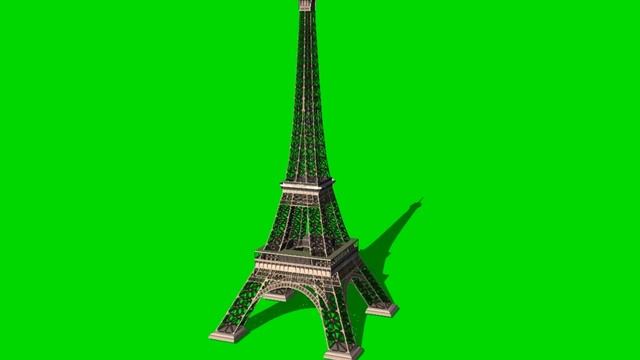 The Eiffel Tower on green screen 3D Model - free green screen - free use смотреть онлайн