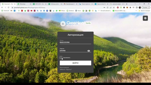 GreenLeaf — Backoffice Первый вход в кабинет для партнера