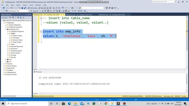 Insert into Table & Select * from Table Commands | SQL Tutorial for Beginners- [In Hindi] смотреть онлайн