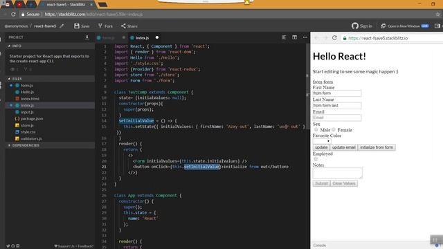 22) Redux form - initializing a form and disabling button on submit - Learn React js in Tamil смотреть онлайн