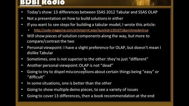 SSAS Tabular vs OLAP - Video 1 of 4 смотреть онлайн