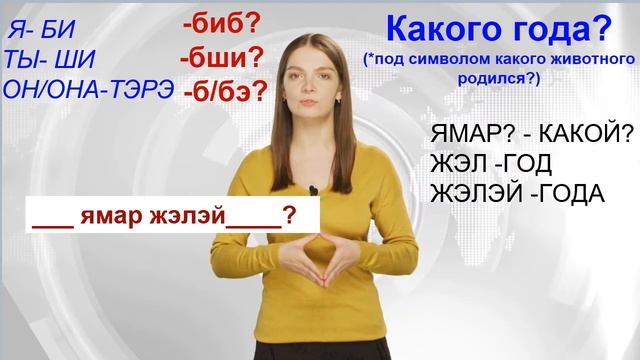 Специальный вопрос в бурятском языке. На примере вопроса "Под символом какого животного родился?" смотреть онлайн