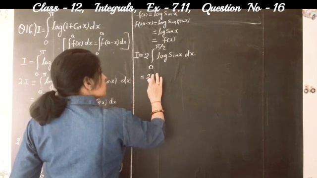 Integrate log(1+cos x) from 0 to pi II Integral of log(1+cosx) from 0 to pi II Ques no 16 of Ex-7.1 смотреть онлайн