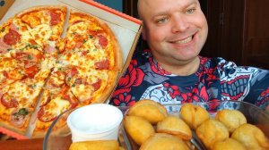 МУКБАНГ пицца Пепперони/Обжор жареные вареники и пельмени