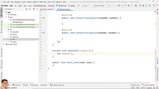 CountDown Timer with SeekBar in Android Studio смотреть онлайн