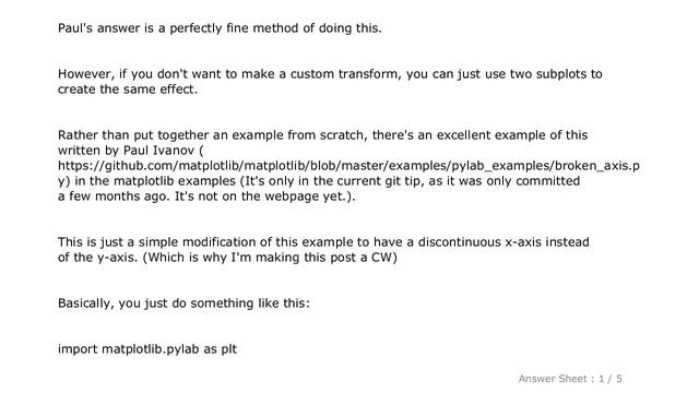 PYTHON : Python/Matplotlib - Is there a way to make a discontinuous axis? смотреть онлайн