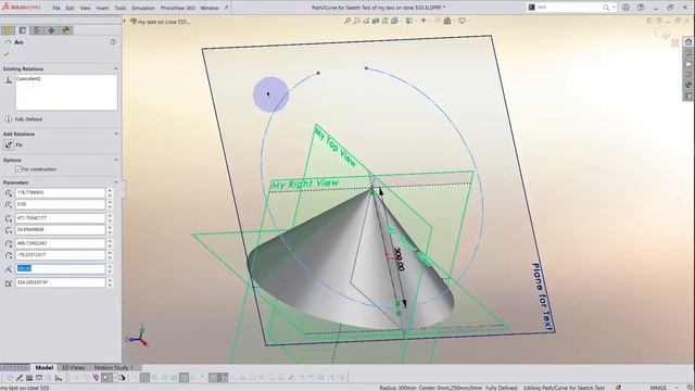 Embossed text on a cone or conical surface using SolidWorks - A quick how-to tutorial смотреть онлайн