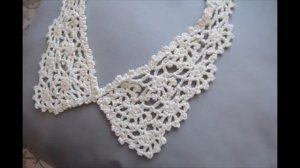 Воротник крючком 3, с обвязкой из бисера