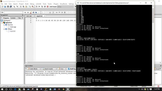 b+ tree C code Simulation смотреть онлайн