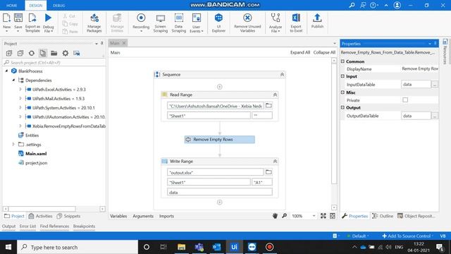 Remove Empty Rows - UIPath смотреть онлайн