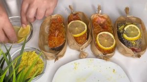 Делаю порционные лодочки из пергамента и запекаю СЕМГУ, получается очень вкусно и сочно