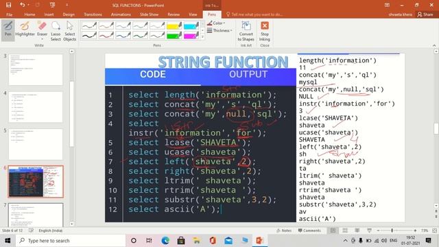 FUNCTIONS OF MYSQL#NUMERIC#STRING#DATE TIME FUNCTION PART 3 SQL..LAST ONE MINUTE NOTES ARE PROVIDE смотреть онлайн