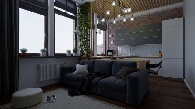 GSK - Interior Design/ светоДизайн кухни-гостиной смотреть онлайн