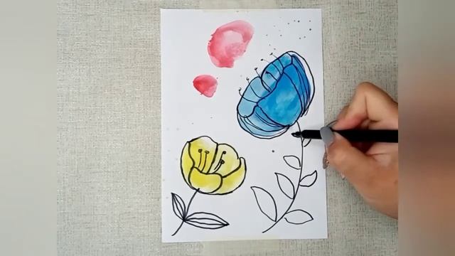 Как рисовать цветы просто! смотреть онлайн