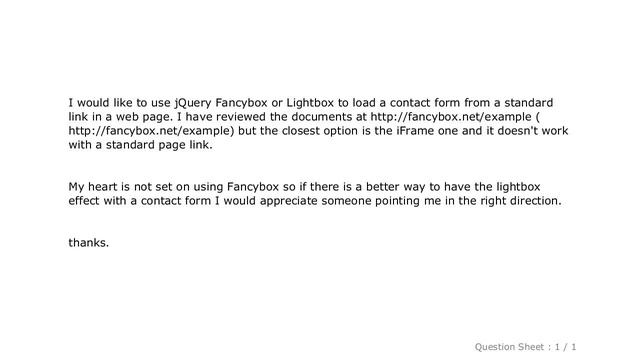jQuery : Using jQuery Fancybox or Lightbox to display a contact form смотреть онлайн