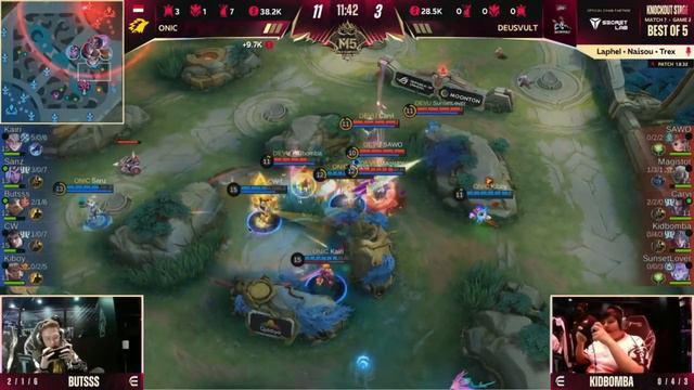 MLBB: M5 Knockout Stage Day 4  DEVU (RUS) Vs ONIC ( IND ) MATCH 7 Bo5