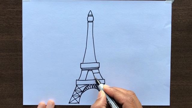 How to Draw the Eiffel Tower Step by Step смотреть онлайн