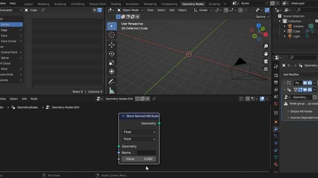 Blender. Узлы Attribute/Store Named Attribute Node. смотреть онлайн