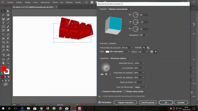 CURSO DE ADOBE ILLUSTRATOR CC 2018 DESDE CERO LECCIÓN 21 - CREAR OBJETOS EN 3D смотреть онлайн