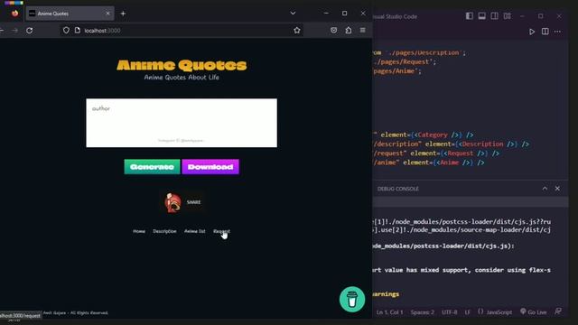 Anime Quotes Generate Website Using React JS смотреть онлайн
