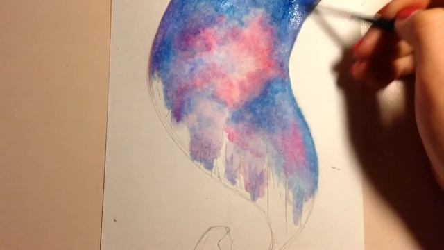 Милый и красивый рисунок/рисуем красками/космос/уроки рисования для начинающих смотреть онлайн