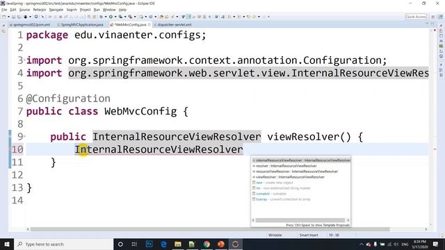 Spring Config Java Annotation [Vinaenter EDU] смотреть онлайн