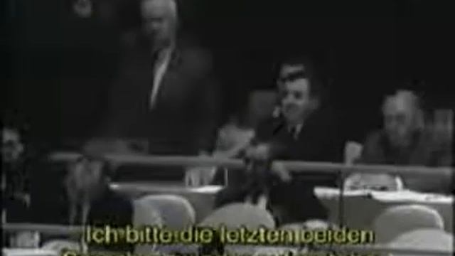 Эмоциональное выступление Хрущева (якобы с ботинком) 12 октября 1960 года. смотреть онлайн