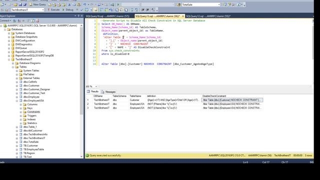 How to disable all Check Constraints in SQL Server Database - SQL Server / TSQL Tutorial Part 87 смотреть онлайн