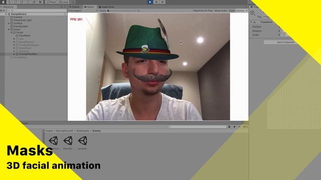 Augmented Reality and Face Detection in Unity 3D | AR SDK смотреть онлайн