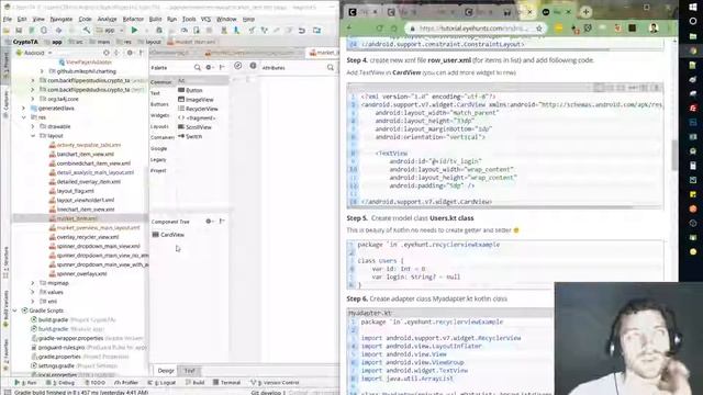 CryptoTA - 111 - Parsing market data & making cards - Android - Kotlin смотреть онлайн