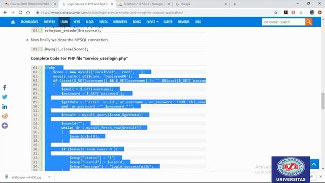 Tutorial Pengujian service_userlogin.php Menggunakan Tools Postman смотреть онлайн