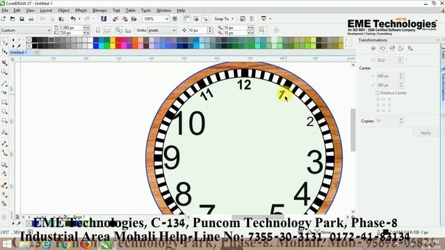 How To Design Wall Clock In Corel DRAW X7 - Corel Draw Tutorial смотреть онлайн