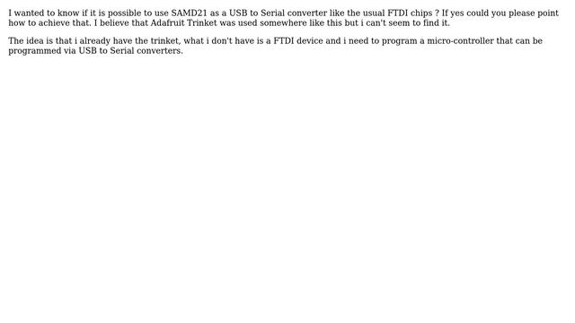 Using Adafruit Trinket M0 (SAMD21) as a USB to Serial converter смотреть онлайн