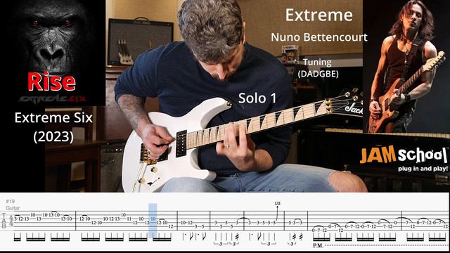 Extreme Rise Nuno Bettencourt Guitar Solo With TAB смотреть онлайн